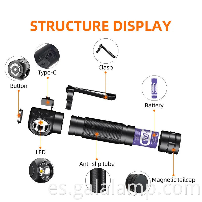 Luz de campamento LED de clip compacta para uso al aire libre